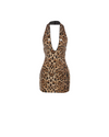 Leopard Halter Sequined Mini