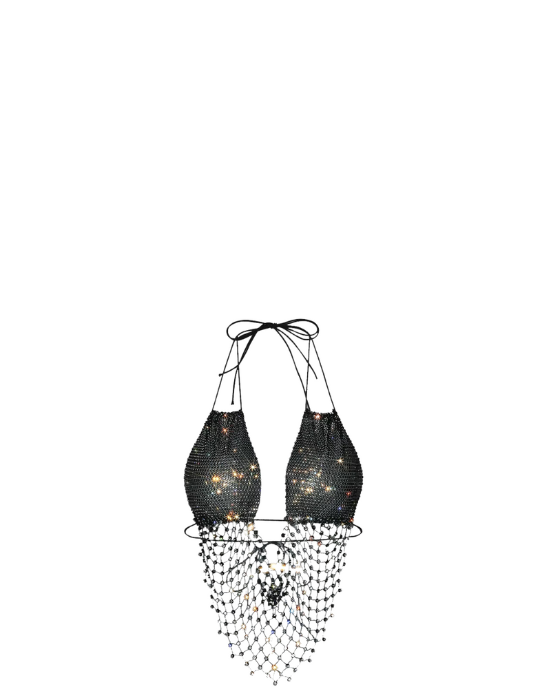 Vera Rhinestone Backless Halter