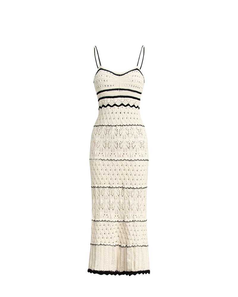 Crochet Eyelet See Through Midi