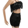 Sequined Tassel Two Piece Short Set