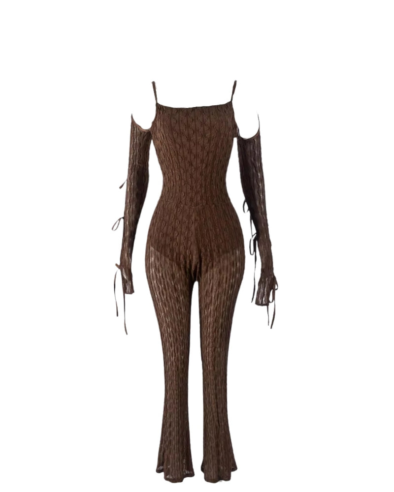 Mocha Textured Jumpsuit