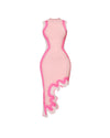 Wavy Body Contour Dress - Pink