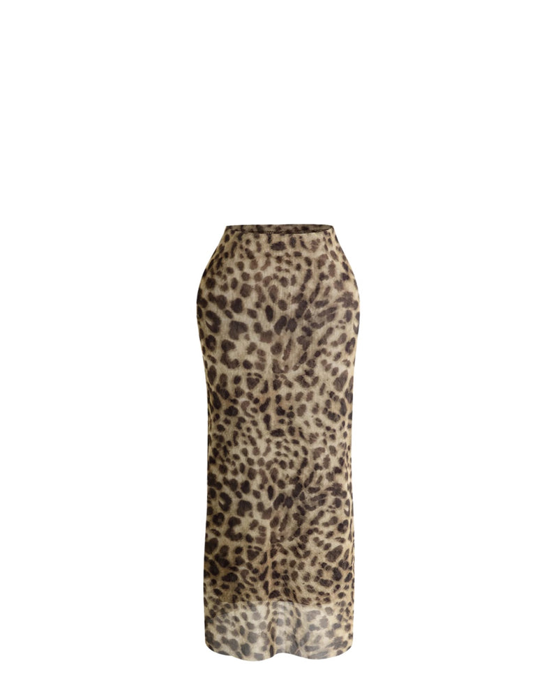 Annalise Leopard Maxi Skirt