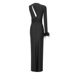 Midnight Feather Elegance Maxi