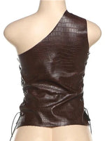 Alda Faux Leather Top