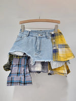 Plaid Patchwork Skort