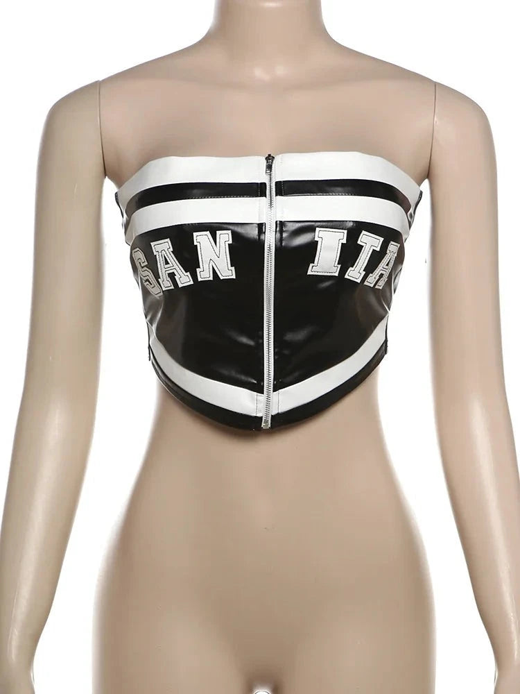 Fast Life Printed Corset Tube Top