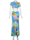 Taina Multicolor Maxi Skirt Set