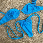 3D Blue Flower Bikini