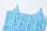 Turquoise Lace Draped Mini