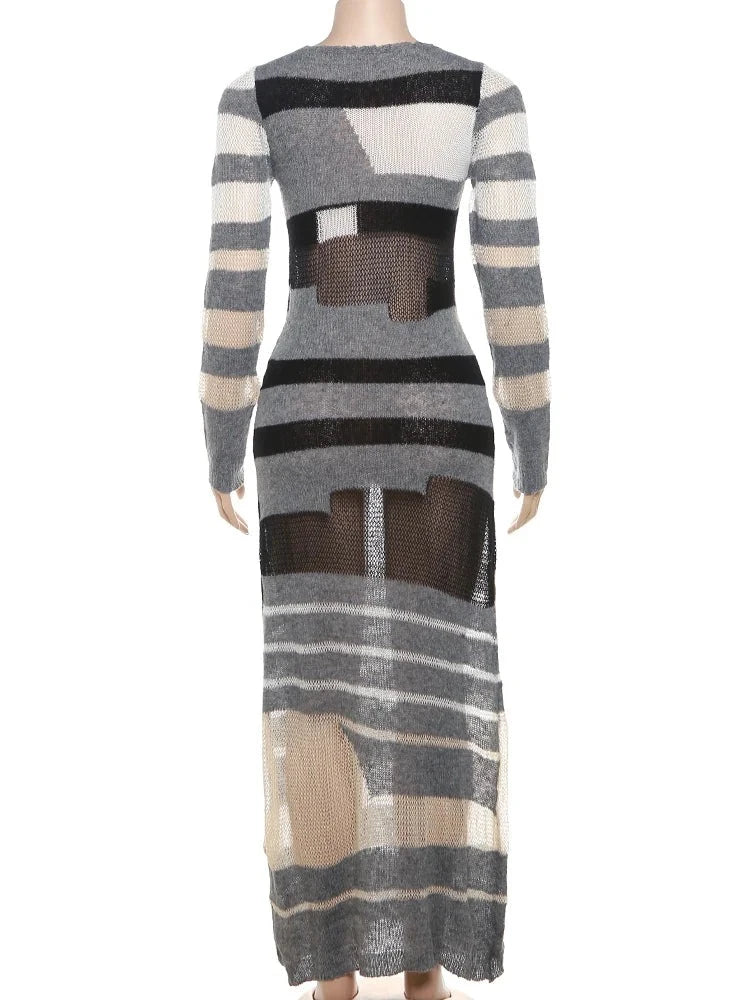 Gia Mesh Insert Sweater Dress