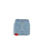 Patchwork Denim Mini Skirt