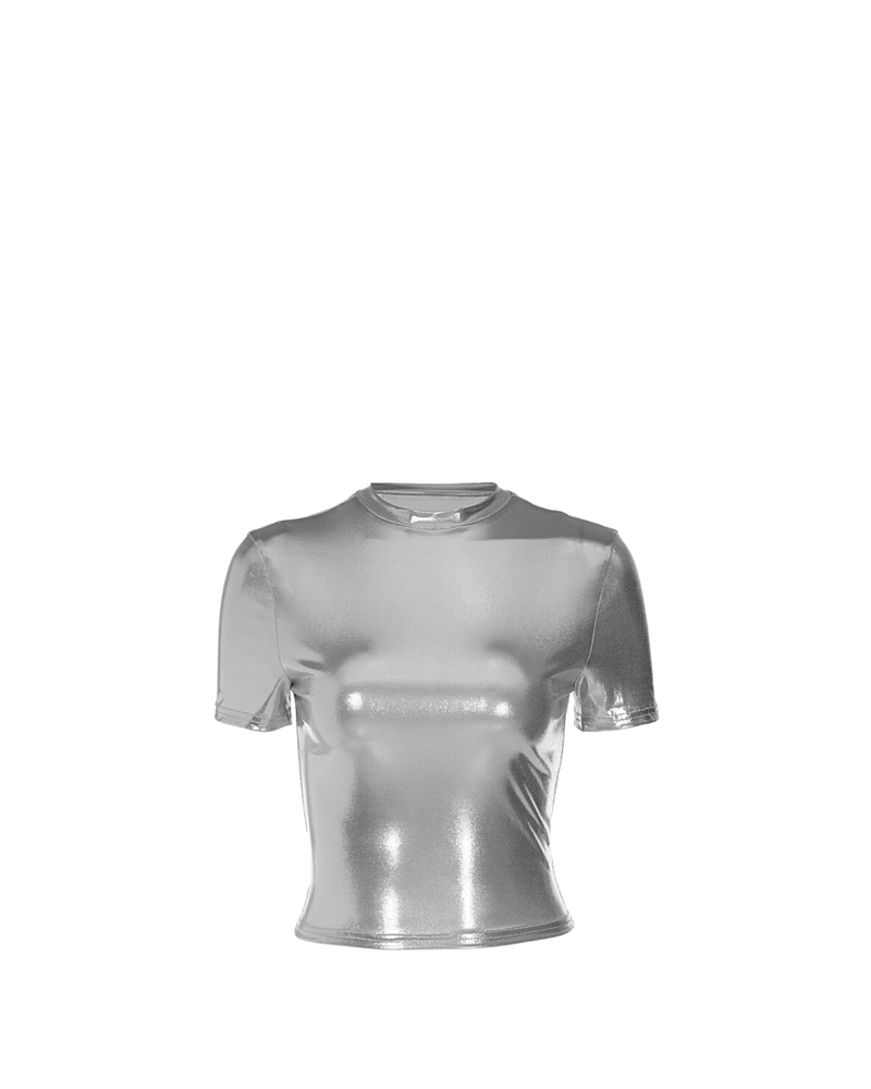 Metallic Cap Sleeve Top