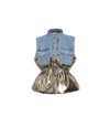 Metallic Denim Drawstring Vest