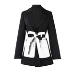 Contrast Color Pocket Blazer Jacket